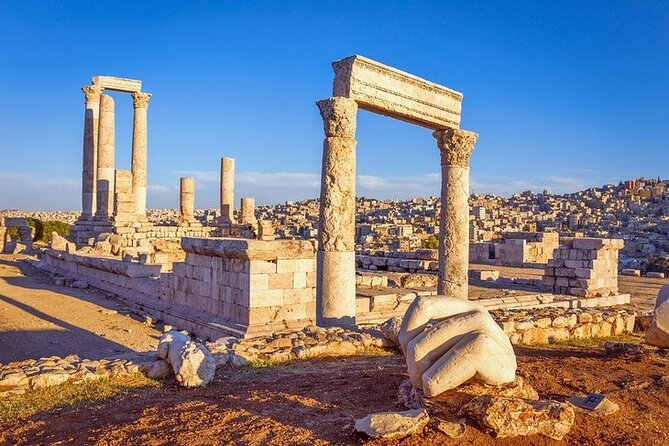 From Amman: Full-Day tour Amman city tour and desert castles - Amman Citadel and the view over the city