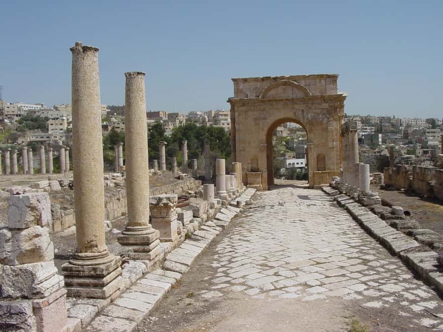 From Amman : Full day tour - Jerash and the Dead sea. - Walking through Jerash after the one-hour drive