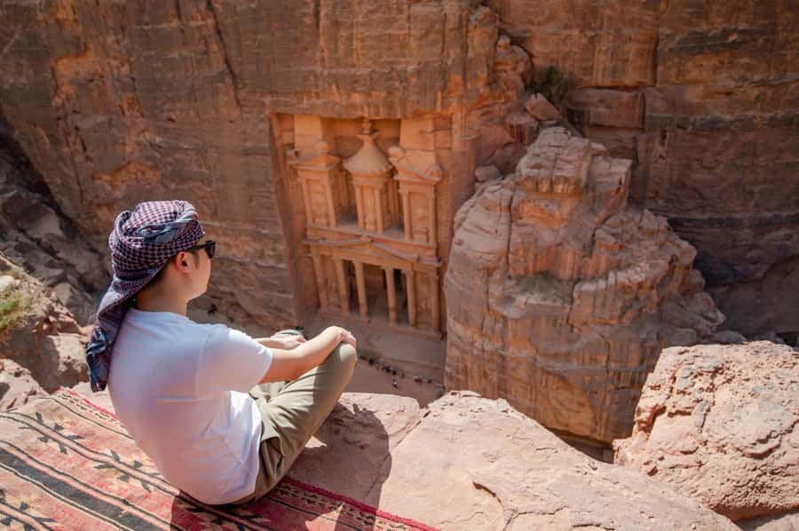 From Eilat: Petra Day Group Tour - Walking through the Siq to the Treasury