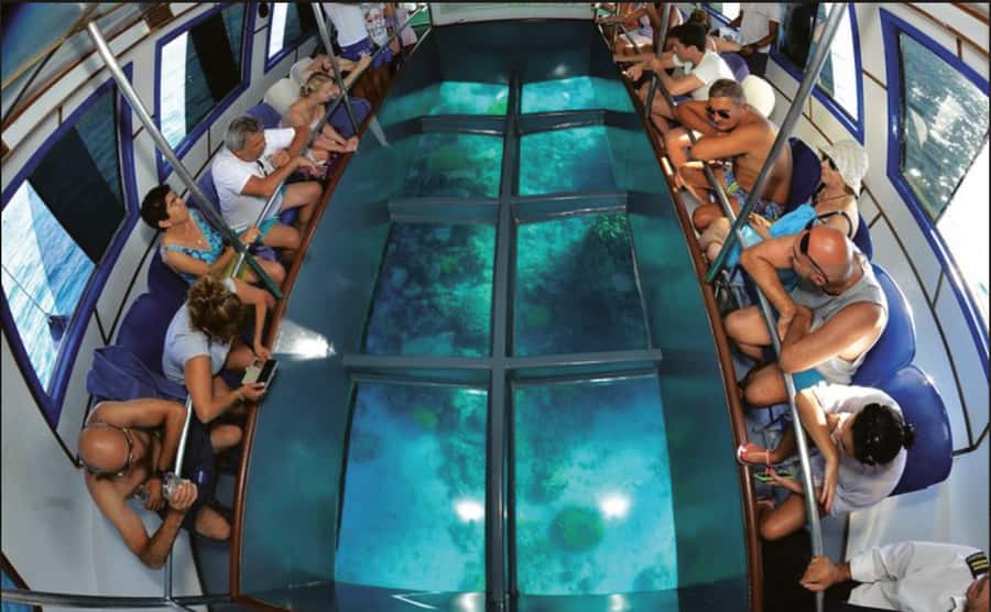 Glass Boat & Snorkeling with day use of Berenice Beach Club - Aqaba’s underwater sights from a glass-bottom boat