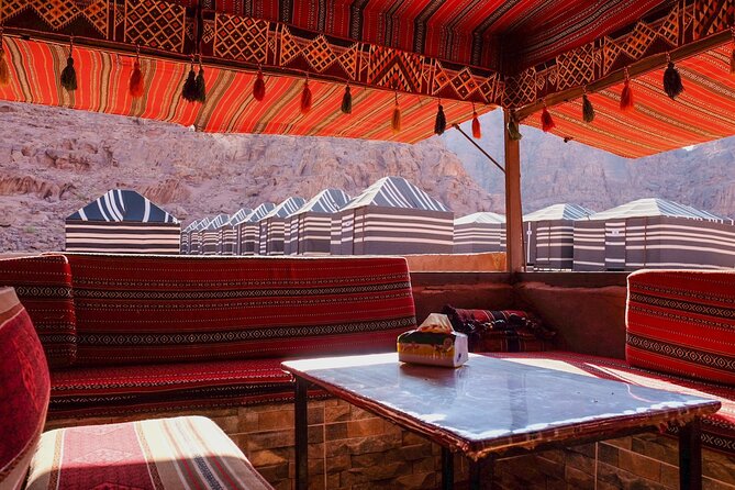 Half day Jeep Tour in Wadi Rum incl. water and Bedouin tea - Walking through Abu Khasaba Canyon