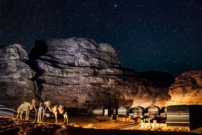 Wadi Rum Jeep Tour & Camp; Overnight - Abu Khashaba Canyon and Burdah Rock Bridge