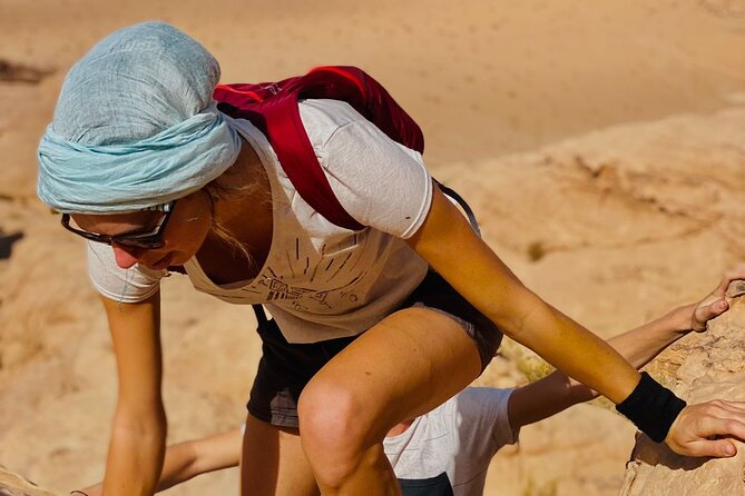 Wadi Rum Mountain Hike & Climb: Burdah, with a bridge at the top! + tour & Lunch - The White Desert and the final jeep sightseeing
