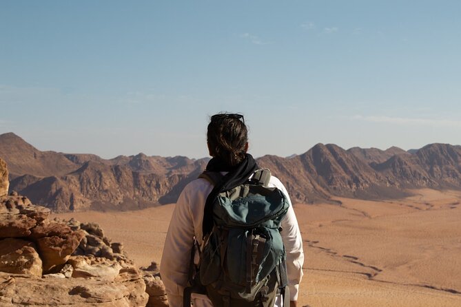 Wadi Rum: Mountain Hike with Lunch & Scenic Valley Tour - Shaded lunch, hot tea, and a welcome pause